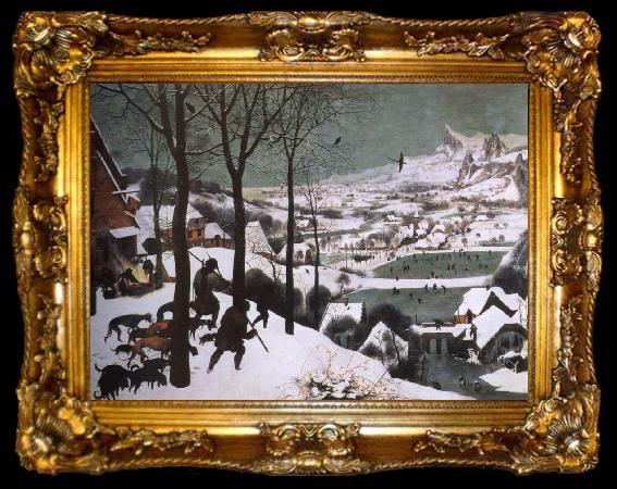 framed  Pieter Bruegel hunters in the snow, ta009-2